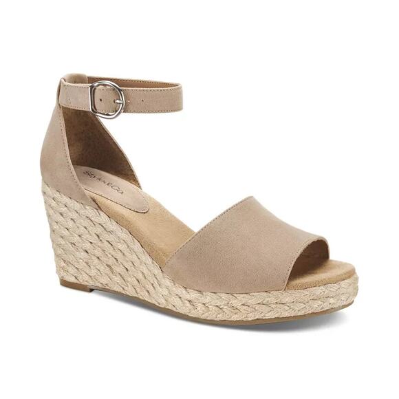 Style & Co Women's Seleeney Wedge Sandals, Light Taupe Size 8M - Picture 1 of 5